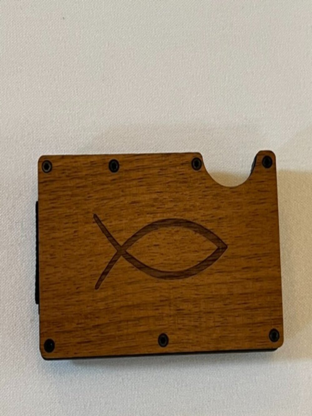 WALNUT | Engraved RFID Money Clip Metal Wallet-NWB